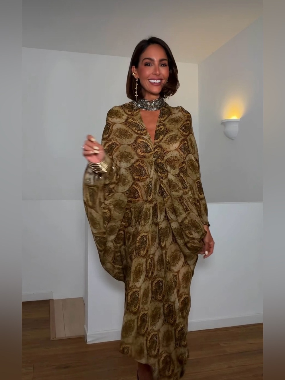 ZARA  ZW COLLECTION PRINTED MIDI DRESS